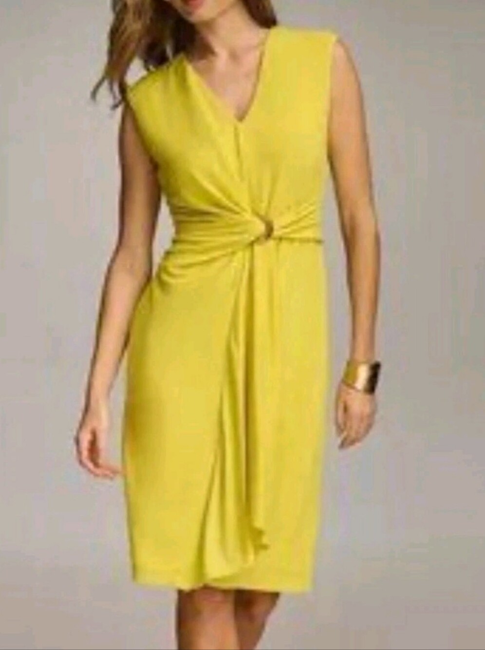 Donna Karan NWOT Lemon Lime Dress. Sz 14